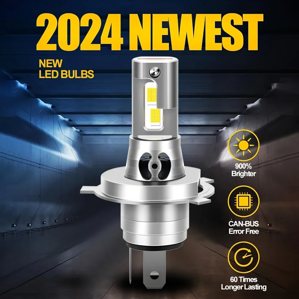 Ultra-Bright LED Headlight Bulbs 9005/HB3 9006/HB4 H11 Canbus Error-Free 800% More Lumens 2-Pack Set