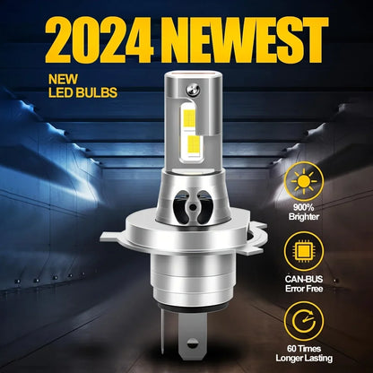 Ultra-Bright LED Headlight Bulbs 9005/HB3 9006/HB4 H11 Canbus Error-Free 800% More Lumens 2-Pack Set