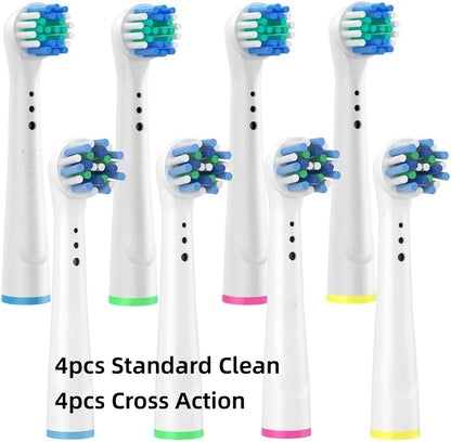 Toothbrush Replacement Heads Refill for Oral B Electric Toothbrush Pro1000 Pro 3000 Pro5000 Pro7000 Vitality Floss Action - 16 Pack 8 Assorted A