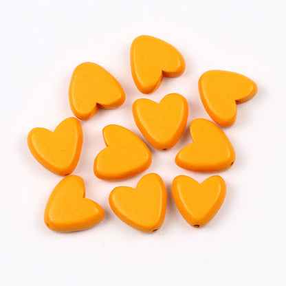 Multicolor Natural Wood Heart Shape Beads Set for DIY Jewelry and Bracelet Making