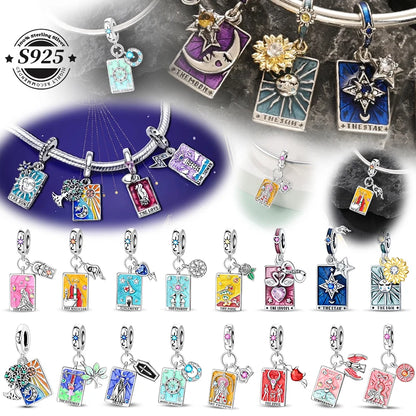 925 Sterling Silver Tarot Hourglass Bead Charm For Bracelet