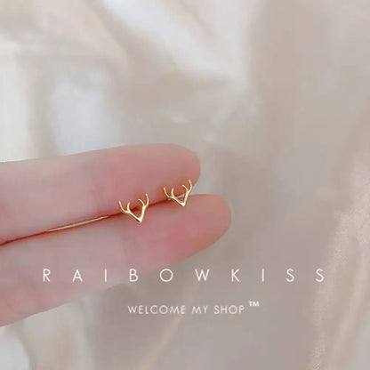 925 Silver Mini Stud Earrings for Women Heart Star Butterfly Dinosaur Design