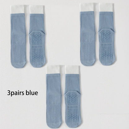 3 Pairs Hot Yoga Ankle Socks Organic Cotton Cushioned