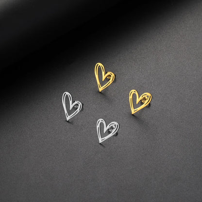 Skyrim Kpop Heart Stud Earrings for Women and Girls Stainless Steel Fashion Aesthetic Jewelry Valentine's Day Gift
