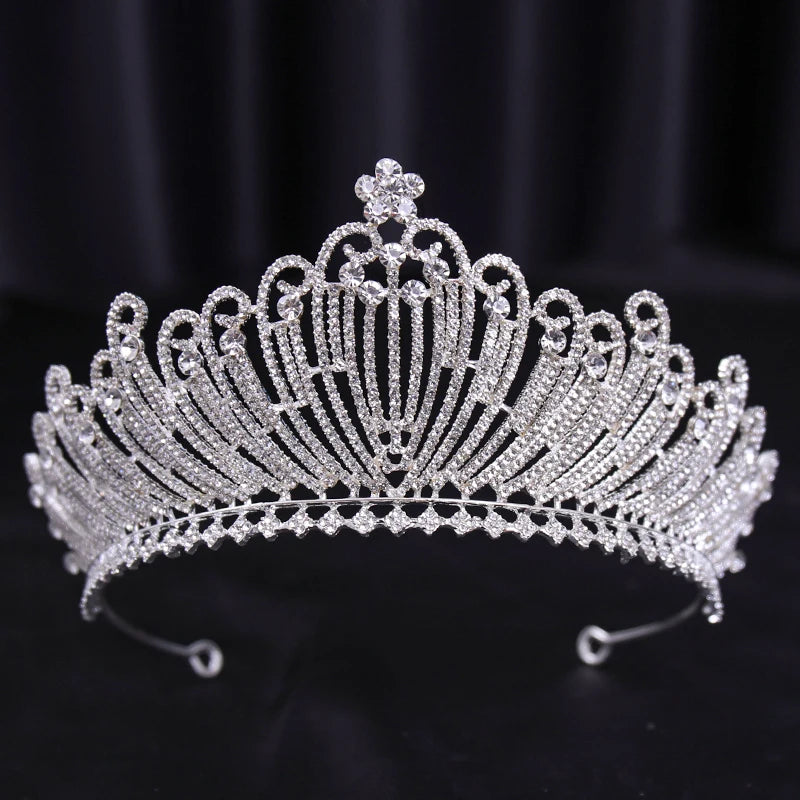 Bridal Bliss Silver Crystal Crown - Top-Rated Alloy Hair Accessory