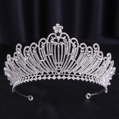 Bridal Bliss Silver Crystal Crown - Top-Rated Alloy Hair Accessory