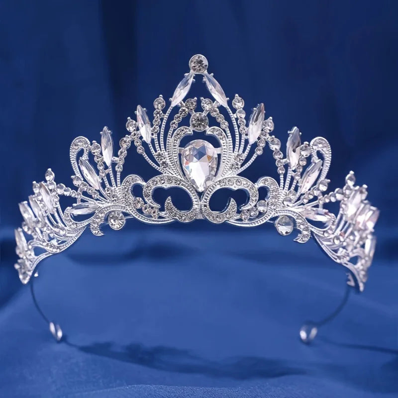 Multicolor Rhinestone Tiara - Top-Rated Crystal Crown Hair Accessory for Women Silvery