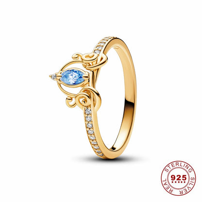 Crown 925 Sterling Silver Stackable Ring with Shiny Rose Gold Zircon for Women Perfect for Weddings and Parties PAR318
