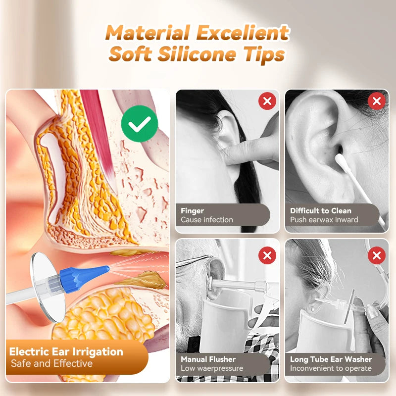 Ear Wax Removal Manual Ear Irrigation Flushing System Ear Wax Clean Tool Safe and Effective Ear Water Cleaner Kit