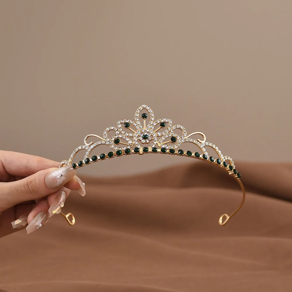 Mini Crystal Bridal Crown Comb for Girls - Rhinestone Pearl Tiaras for Weddings and Birthdays