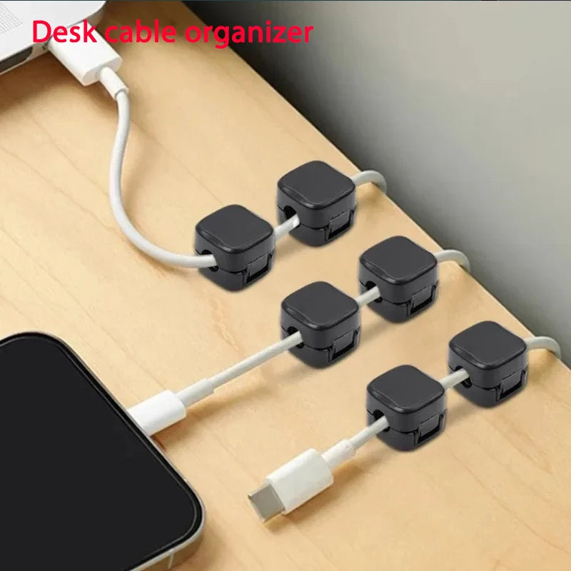 Magnetic Cable Clip With Adhesive Base 7.5mm Slot Wire Holder Cord Organizer For Home Office Desk Management