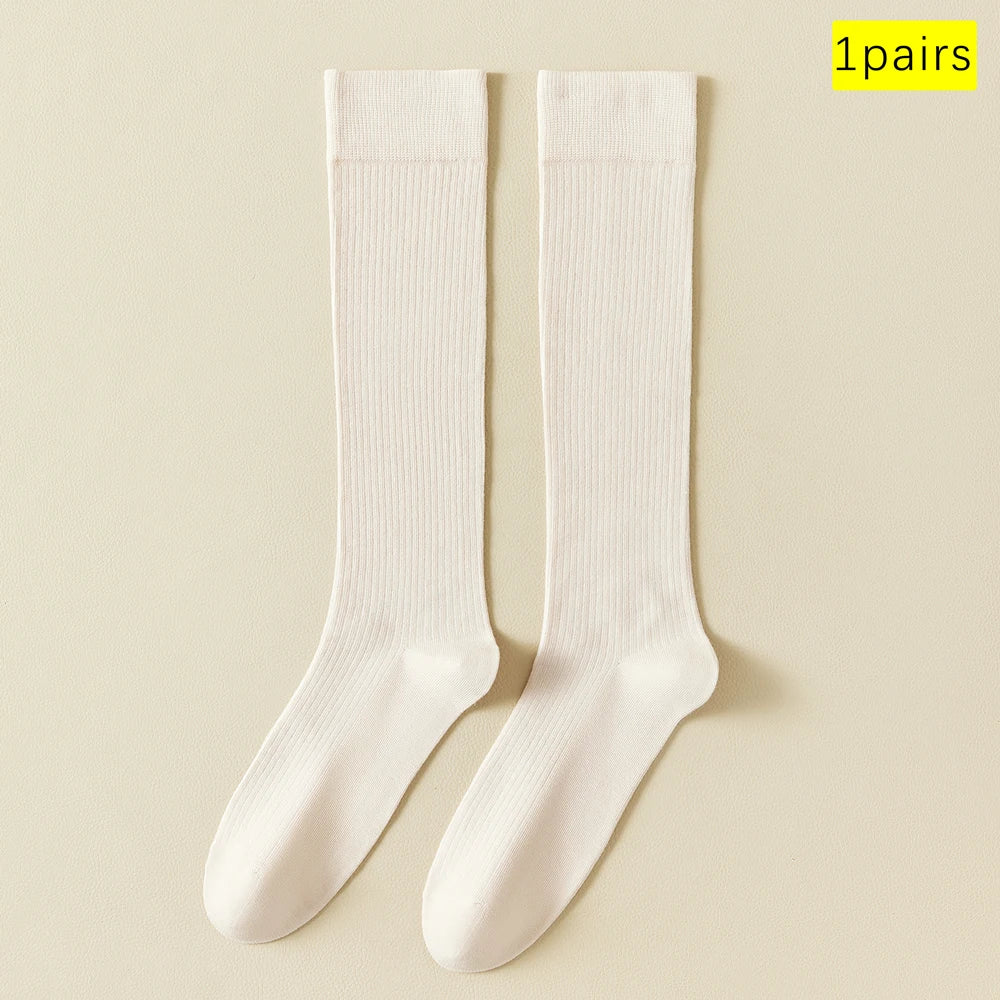 Lightweight Stackable Seamless Cotton Blend Mid Calf Socks