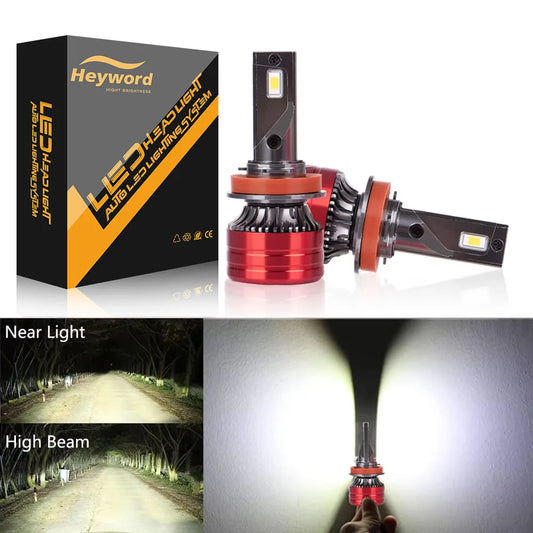 Universal 12V LED Headlight Bulbs 24000LM 6000K Twin Pack