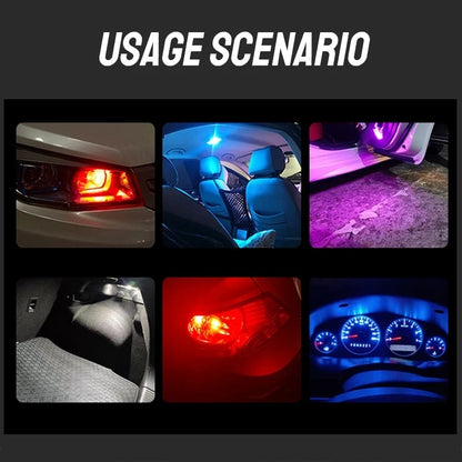 Universal Car LED T10 W5W Canbus Glass COB 6000K Dome Reading License Plate Light Bulb 12V White Blue Red
