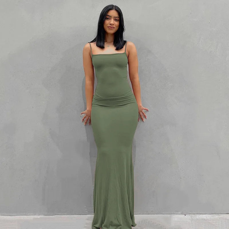 2024 Summer Dresses For Women Sexy Black Spaghetti Strap Maxi