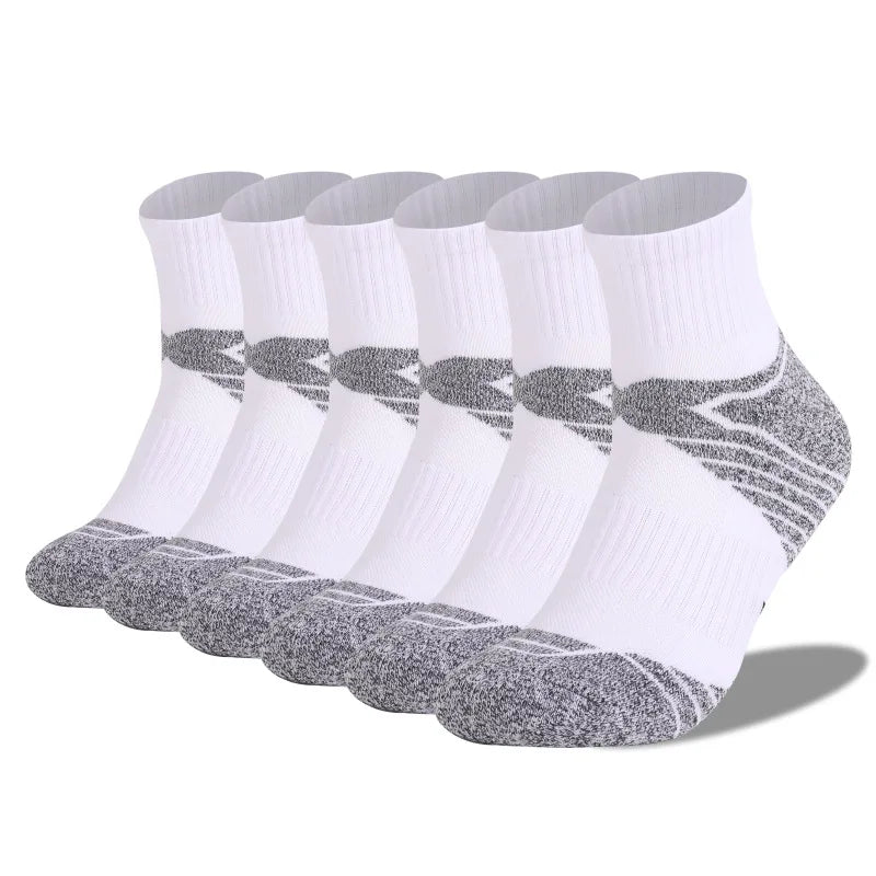 3 Pairs Unisex Thick Sole Moisture Wicking Running Socks