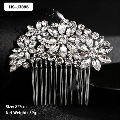 Efily Classic Silver Wedding Hair Combs - Crystal Rhinestone Bridal Accessories HS-J3896 Hair Combs