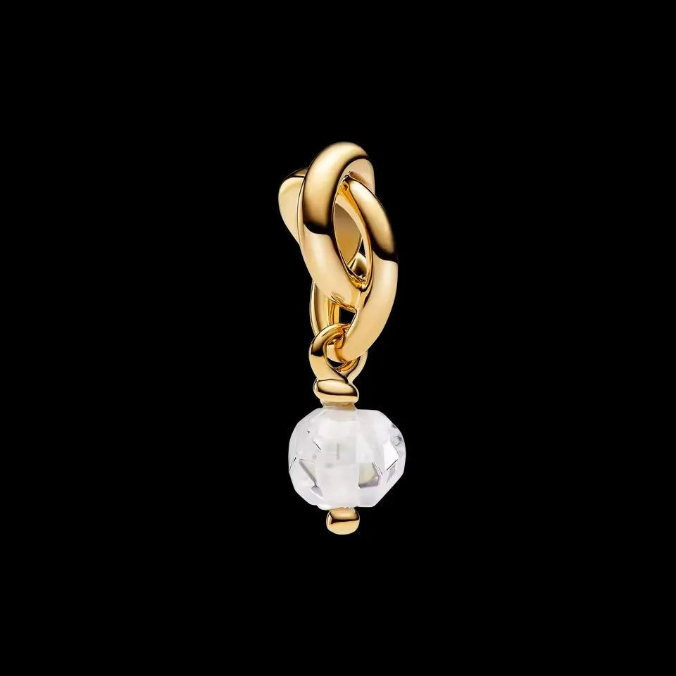 Avocado Double Dangle 925 Silver Heart Eternity Charm