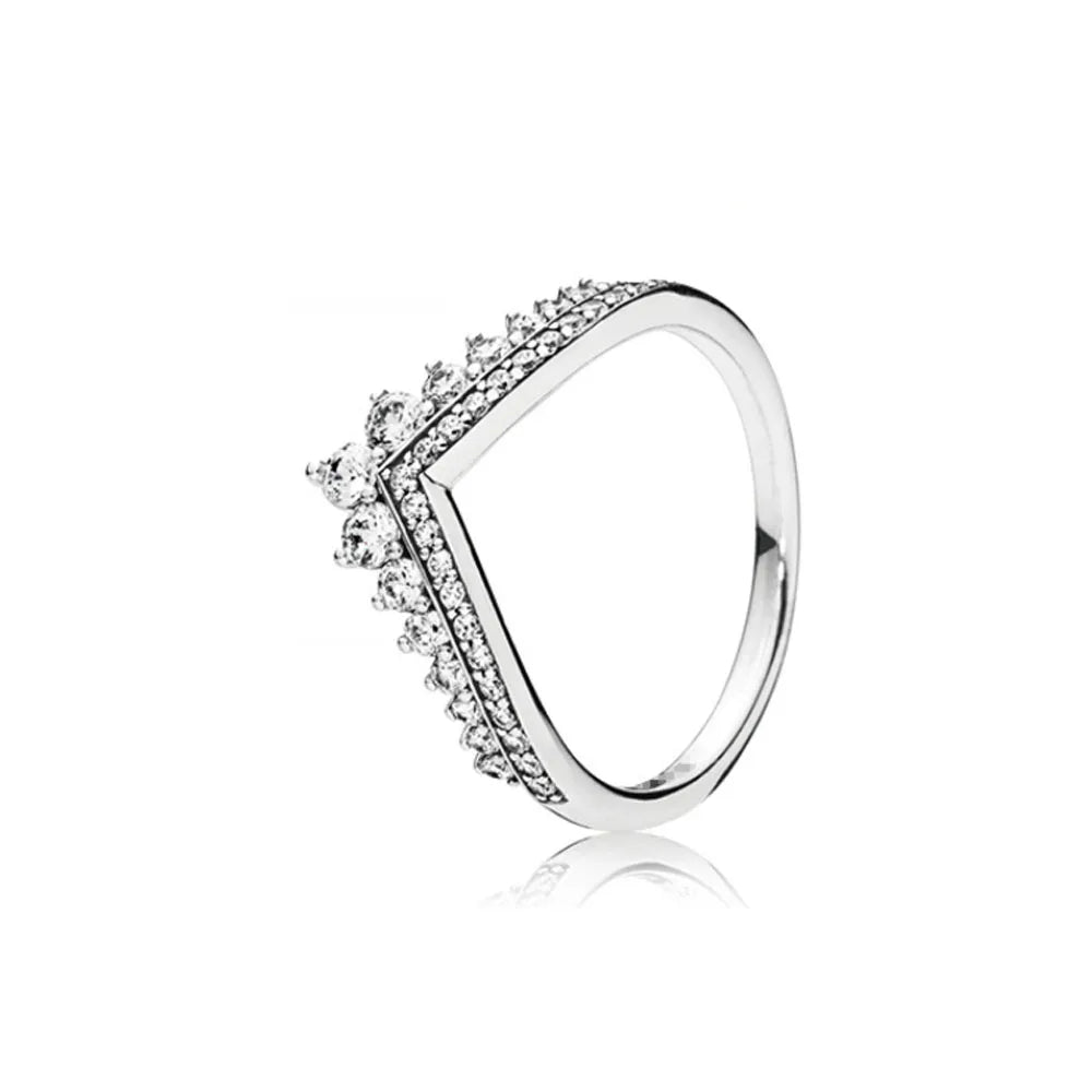 925 Sterling Silver Heart Zircon Ring for Women - Elegant European Wedding Jewelry P2106