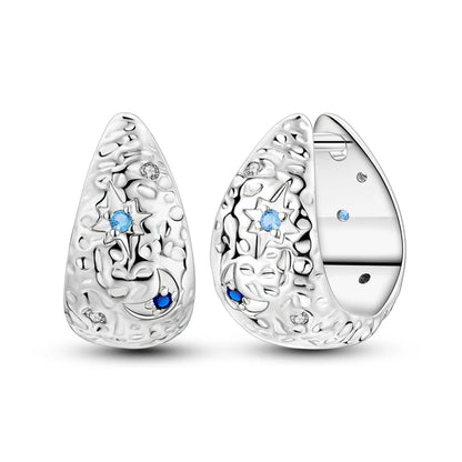 925 Sterling Silver Zirconia Hoop Earrings for Women Engagement Birthday Gift KTE460