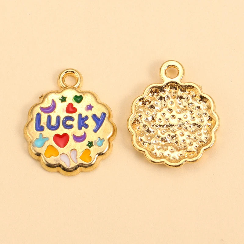 Gold-Plated Enamel Letter Charms Set for DIY Jewelry and Accessories