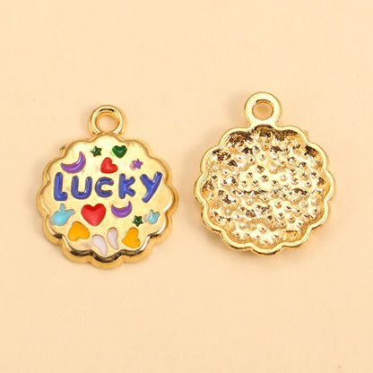 Gold-Plated Enamel Letter Charms Set for DIY Jewelry and Accessories