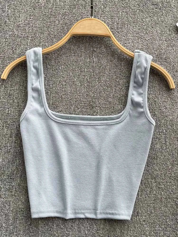 Women Backless Y2K Slim Fit Crop Tank Top Sleeveless