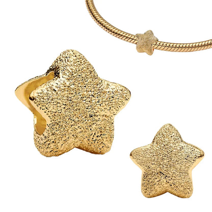 925 Sterling Silver Gold Star Moon Heart Charms Beads for DIY Jewelry Gifts