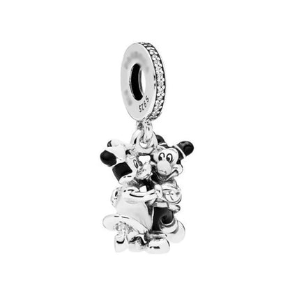 Exquisite 925 Silver Heart-Shaped Beads with Deer Pendant for European Bracelets DIY Jewelry