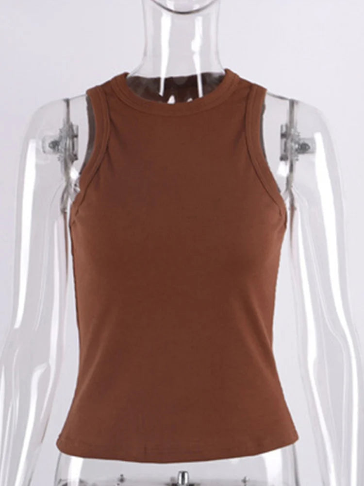 Ribbed Knitted Tank Top For Women Off Shoulder White Black