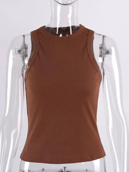 Ribbed Knitted Tank Top For Women Off Shoulder White Black