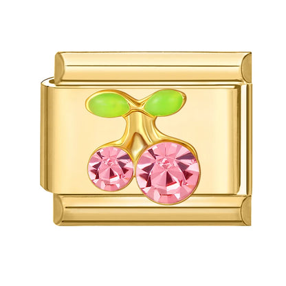 Golden 3D Bow Crown Flowers Pearl Charms for 9mm Italian Bracelet Stainless Steel DIY Jewelry
