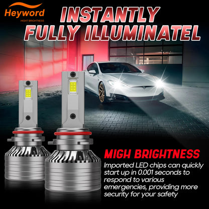 Heyword 2Pcs 4300K Canbus Led Headlight Bulbs H7 H4 H11