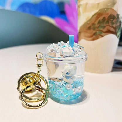 Kawaii Bubble Tea Keychain Cute Boba Milk Tea Cup Pendant for Girls Stylish School Bag Accessory
