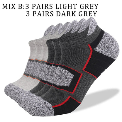 6 Pairs Mens Anti Slip Terry Sole Hiking Socks Arch Support