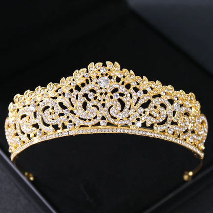 Gold Crystal Bridal Tiara - Top-Rated Rhinestone Headband for Weddings Gold 7