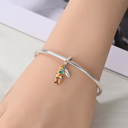 925 Sterling Silver Animal Charms Set Elephant Chameleon Fish Cat Beads for DIY Bracelets Pendant Fine Jewelry Gift