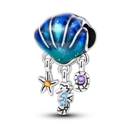 Sterling Silver Ocean-Themed Charm Pendant for Bracelets and Necklaces KJC1174