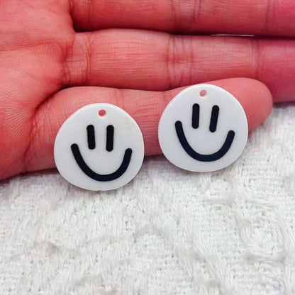 10pcs Lovely Smiling Face Acrylic Charms For Jewelry Making