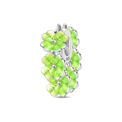 925 Sterling Silver Colorful Butterfly And Cherry Blossom Beads Clip Charm For DIY Bracelets Fine Zircon Jewelry