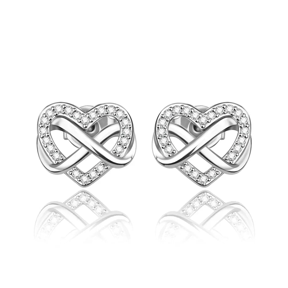 925 Sterling Silver Luxury Heart Sun Moon Stud Earrings Bow Butterfly Crab Clip Set for Women Party Jewelry Gifts