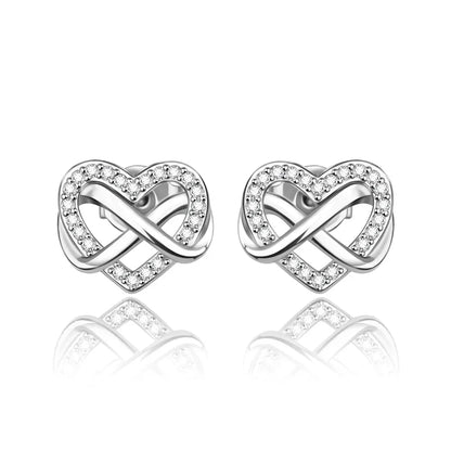 925 Sterling Silver Luxury Heart Sun Moon Stud Earrings Bow Butterfly Crab Clip Set for Women Party Jewelry Gifts