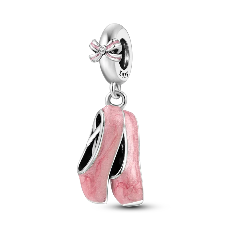Pink Butterfly Luminous Firefly Dangle Charms 925 Sterling Silver Beads for DIY Jewelry KTC367