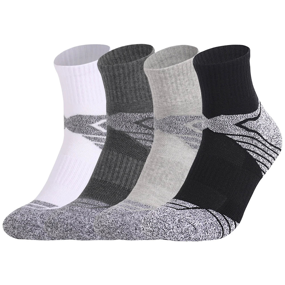 3 Pairs Unisex Thick Sole Moisture Wicking Running Socks