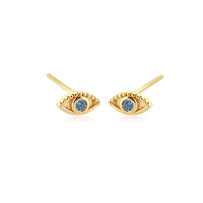 Elegant Water Lake Blue Zircon Hoop Earrings for Women Minimalist Circle Dangle Jewelry Accessories