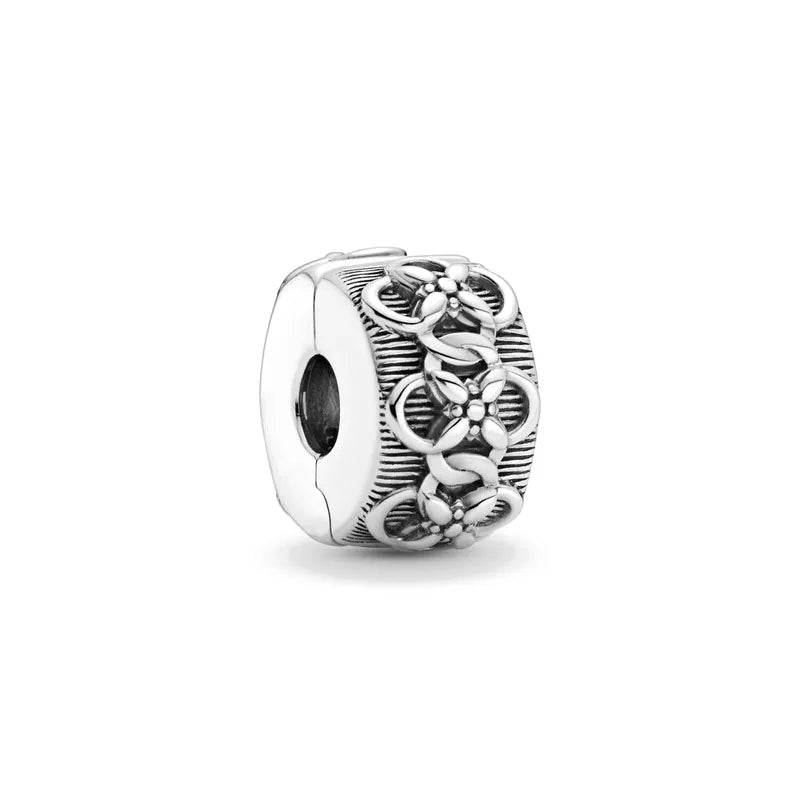 Yinyang Flower Clover Pendant 925 Silver Amulet for Bracelets DIY Jewelry Gift B1010