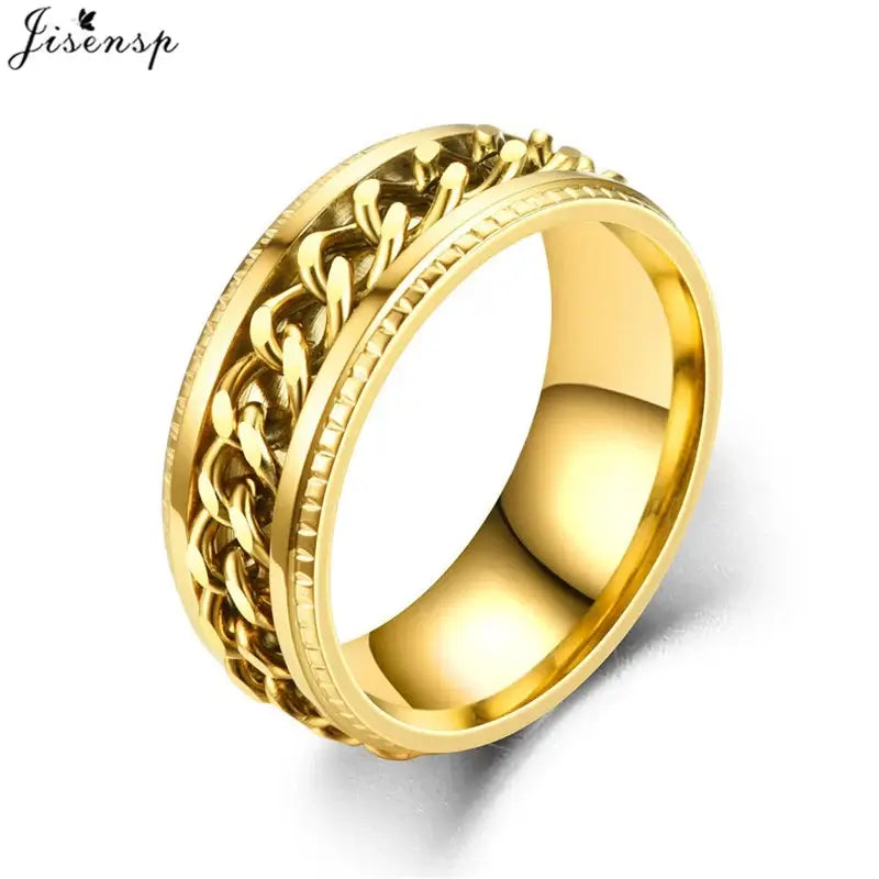 Stainless Steel Spinner Chain Anxiety Rings for Men and Women 538