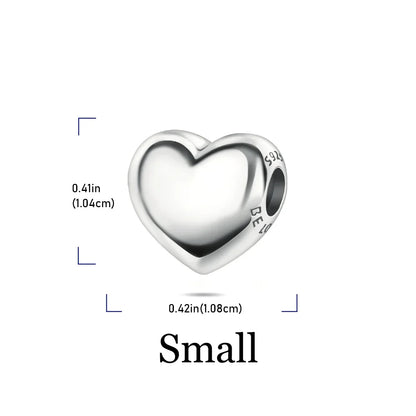 925 Sterling Silver Golden Heart Star Beads Charms for DIY Bracelet and Necklace Gift for Women Mother and Sister