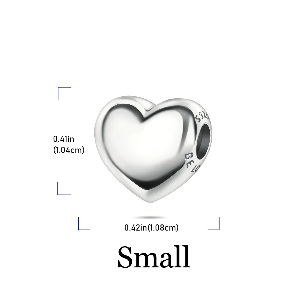 Original 925 Sterling Silver Heart Star Hot Air Balloon Puzzle Charms with Zircon for DIY Necklace and Bracelet Jewelry Gift