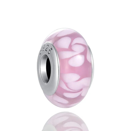 Spring Butterfly Heart Enamel Flower Charm Bead for Bracelets and Necklaces